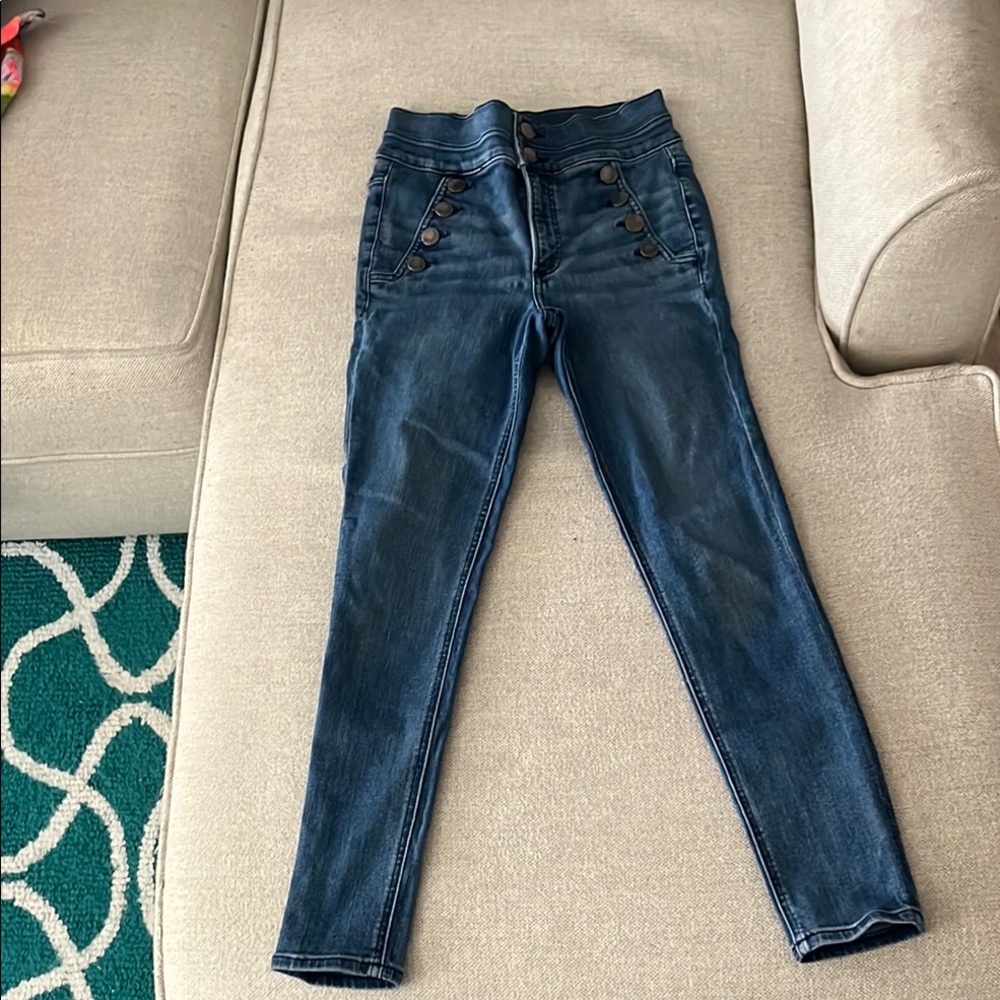 Express Women's Blue High-Waisted Jeans